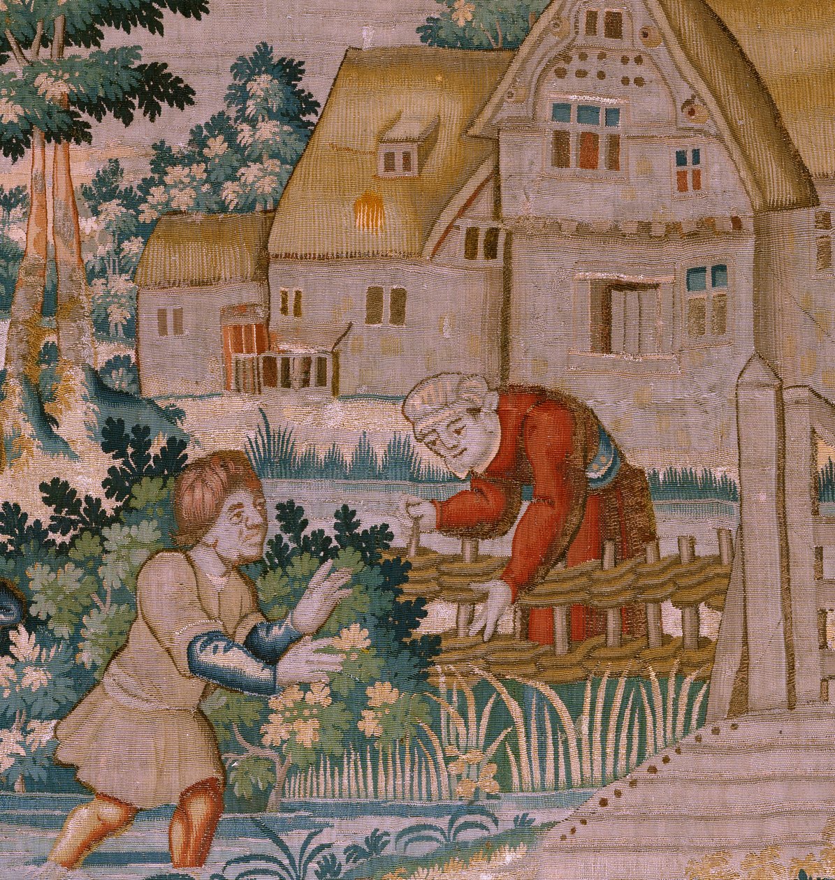 flamländsk gobeläng. Applåder. Atelier i Oudenaarde. 1600-talet. av Flemish School