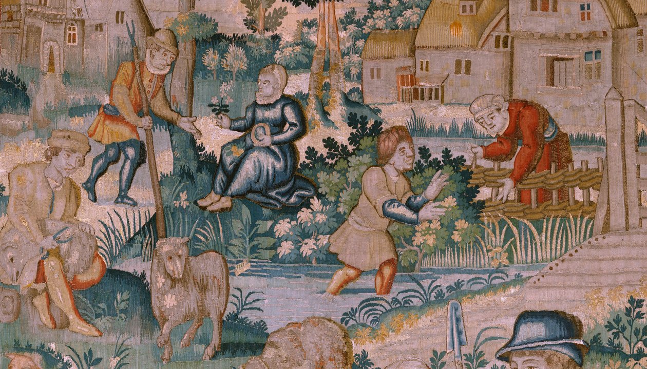 flamländsk gobeläng. Applåder. Atelier i Oudenaarde. 1600-talet. av Flemish School