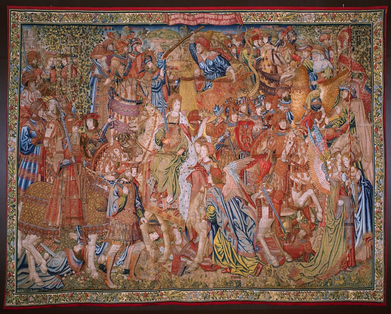 flamländsk gobeläng. Serien Moralities: The virtue of the honors (De deugd van de Honores, The Virtue of honors). Omkring 1520. av Flemish School