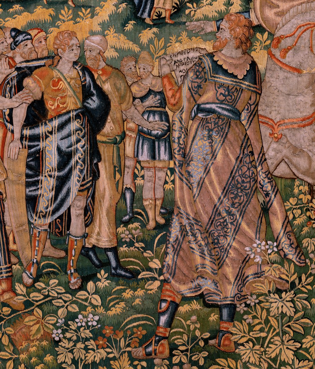 flamländsk gobeläng. Serien Story of Cyrus. No II Astyages känner igen Cyrus (Ciro reconocido por Astiages). Anonym, baserad på Michiel Coxcie. Atelier Antwerpen. Siden och ull. Omkring 1590. av Flemish School