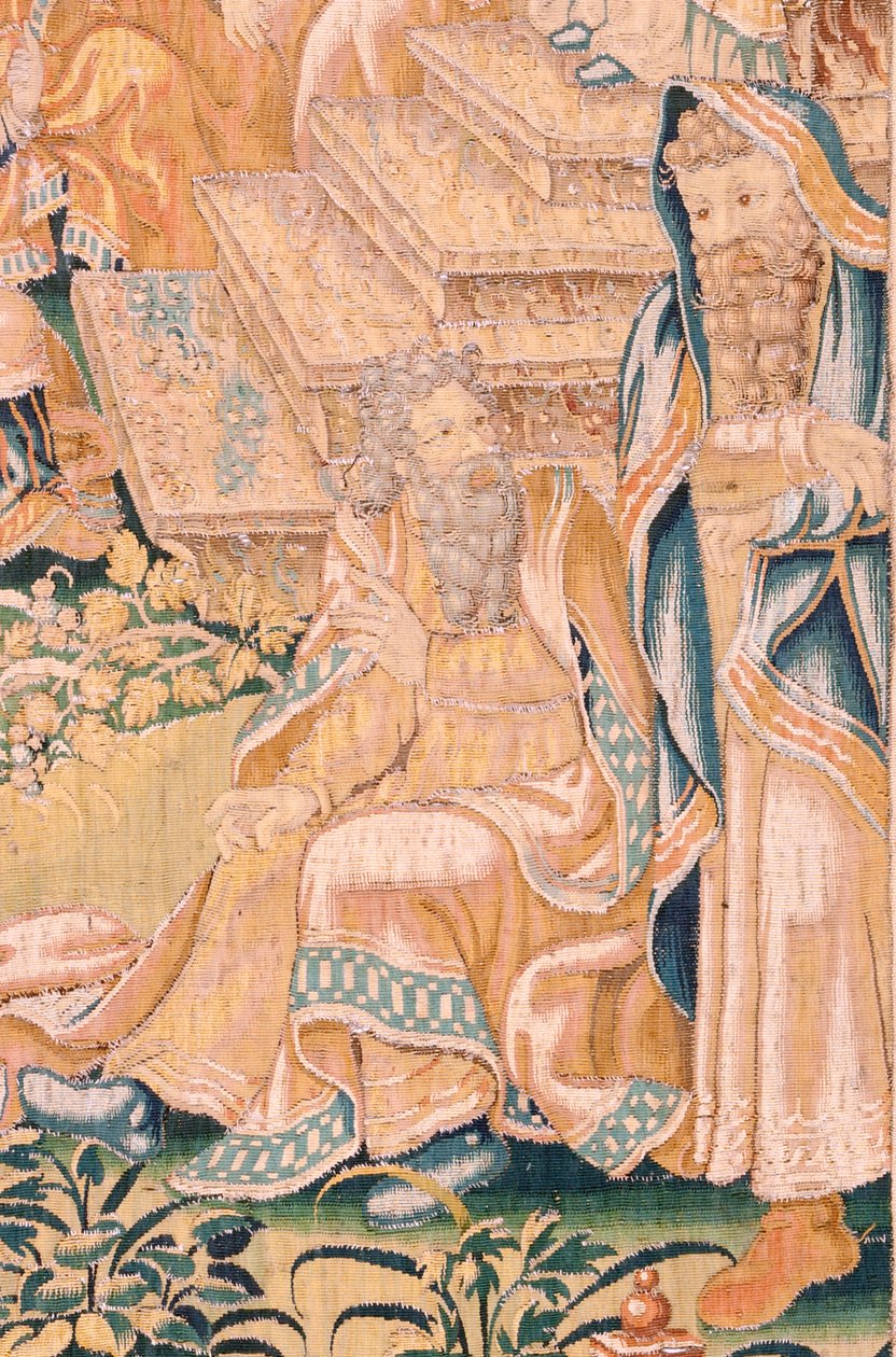 flamländsk gobeläng. Serien Judiths bok. Återvänd till Bethulia (Regreso a Betulia). Åttonde gobeläng i serien. Tillverkning Nederländerna, Bryssel(?). Andra hälften av 1500-talet. Tyg Ull. Plats Church of Saint Nicholas of Bari (museet öppnat av Flemish School