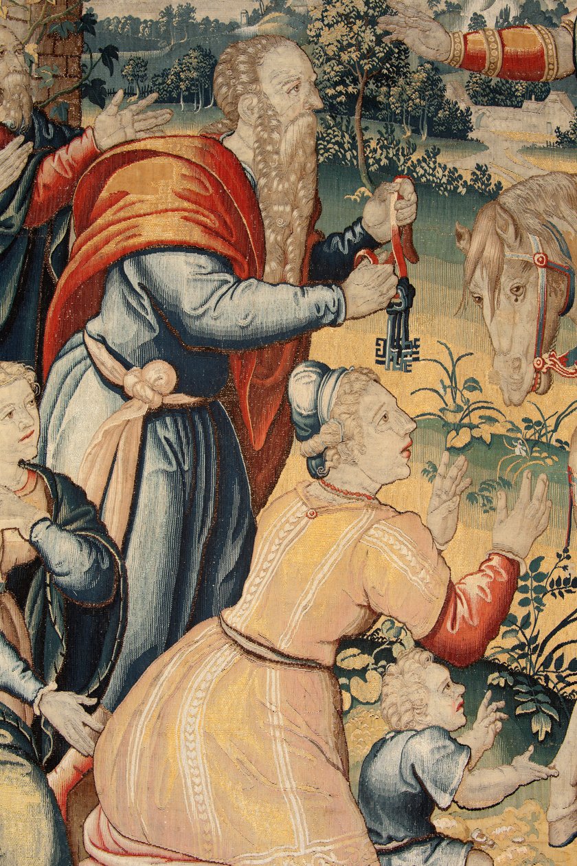 flamländsk gobeläng. Serien Hannibals historia. Hannibal i Italien (Aníbal en Italia). Tredje gobeläng av de bevarade. Modeller Anonym mästare i Nederländerna. Bryssel tillverkning, verkstad. Ca 1570. Tyg Ull och siden. 6,5/7 varp per cm. Storlek av Flemish School