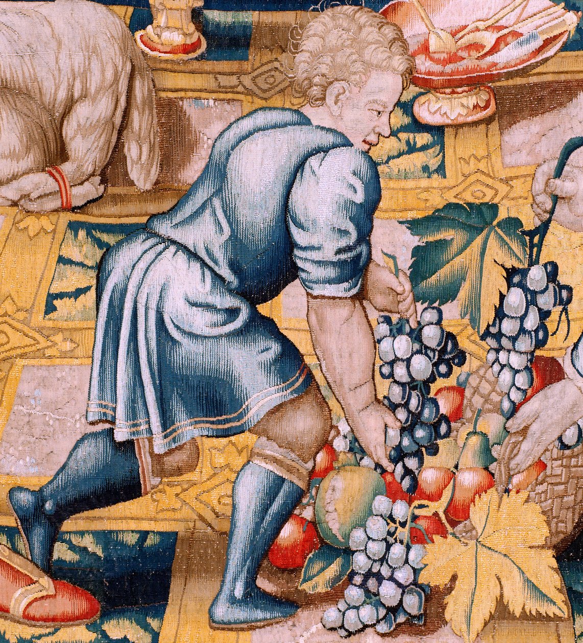 flamländsk gobeläng. Serien Hannibals historia. Hannibals ed (Juramento de Aníbal). Första gobelängen i serien. Tecknad film anonym mästare i Nederländerna. Bryssel tillverkning, verkstad. Ca 1570. Tyg Ull och siden, 6,5/7 varp per cm. Storlek 34 av Flemish School