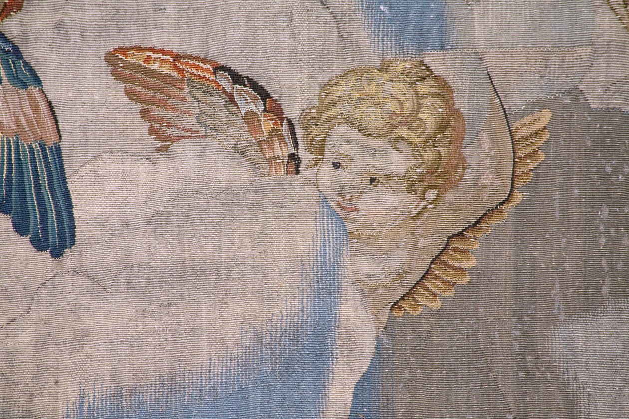 flamländsk gobeläng. Serien The History of Moses. Moses vid berget Sinai. Atelier Joost van Herzele. Ca 1550. Detalj. av Flemish School