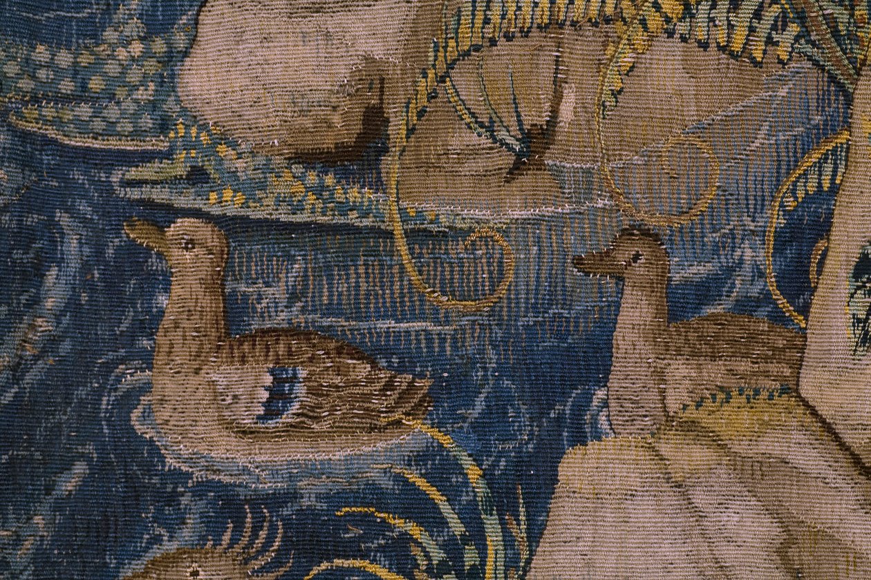 flamländsk gobeläng. Serien The History of Saint John the Baptist: The Baptism of Christ (Het doopsel van Christus). Bryssel ateljé. 1515-1520. av Flemish School