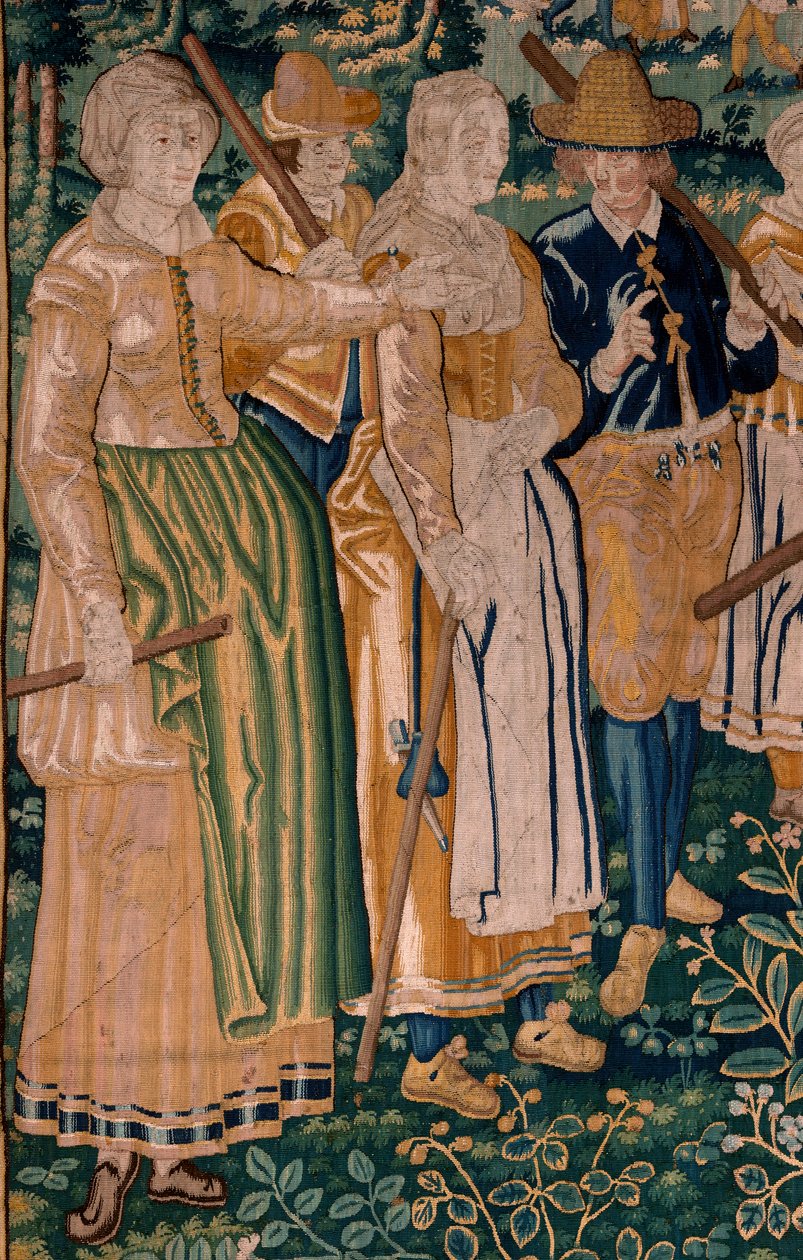 flamländsk gobeläng. Gåsleken. Studio i Oudenaarde. 341x395 cm. Inv (83058)-7 / 0008. 1600-talet. av Flemish School