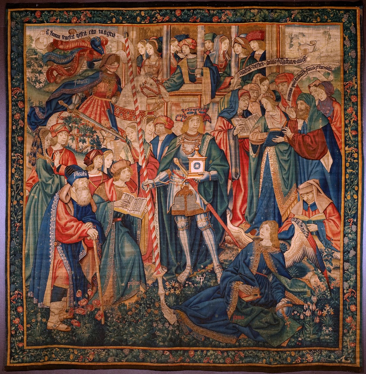 flamländsk gobeläng. Tidens triumf (De triomf van de Tijd, El triunfo del Tiempo). Ull och siden. 347x342 cm. Privat samling. Ca 1504. av Flemish School