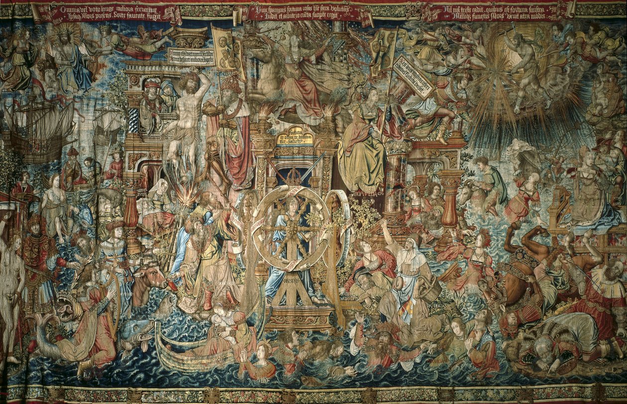 Fortune (1520-1525), gobeläng från serien med hedersbetygelser i det kungliga palatset Granja de San Ildefonso - AELST III, Pieter van (ca 1495-1555). Förmögenhet. 16:e v. Spanien. KASTILIEN OCH LEON. Real Sitio de San Ildefonso. Kungliga palatset i La Gra av Flemish School