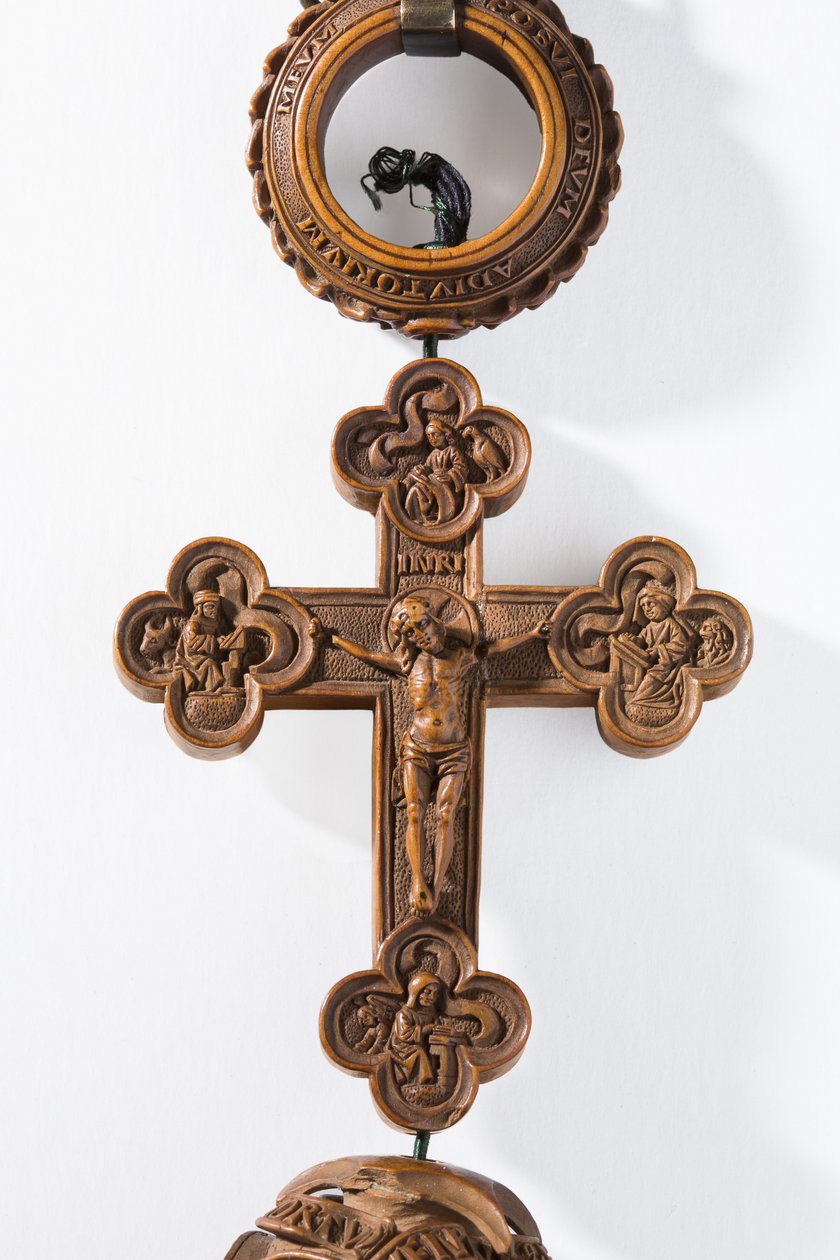 Henrik VIII:s radband, detalj av korset (buxbom) av Flemish School