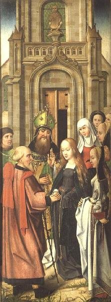 M.25 Jungfruns äktenskap, tidigt 1500-tal (höger panel av triptyk) (se även 69683 och 69684) av Flemish School