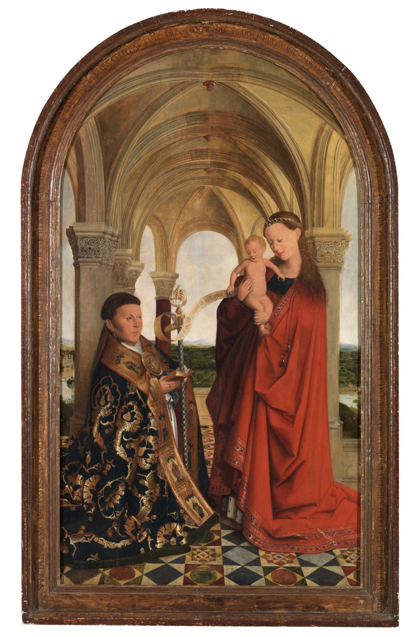 Madonna med Petrus Wijts (olja på panel) av Flemish School