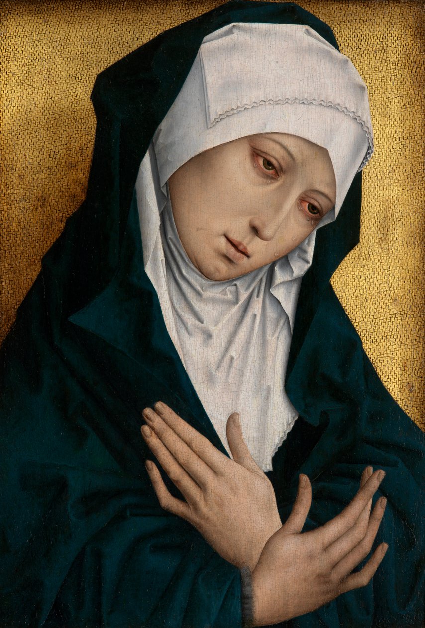 Mater Dolorosa (olja på panel) av Flemish School