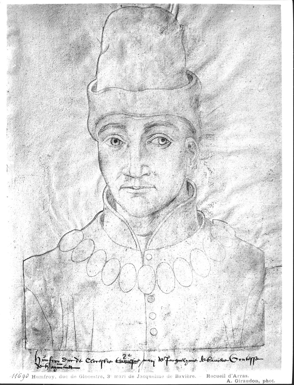 Ms 266 f.37 Porträtt av Humphrey av England (1390-1447) hertig av Gloucester, från 