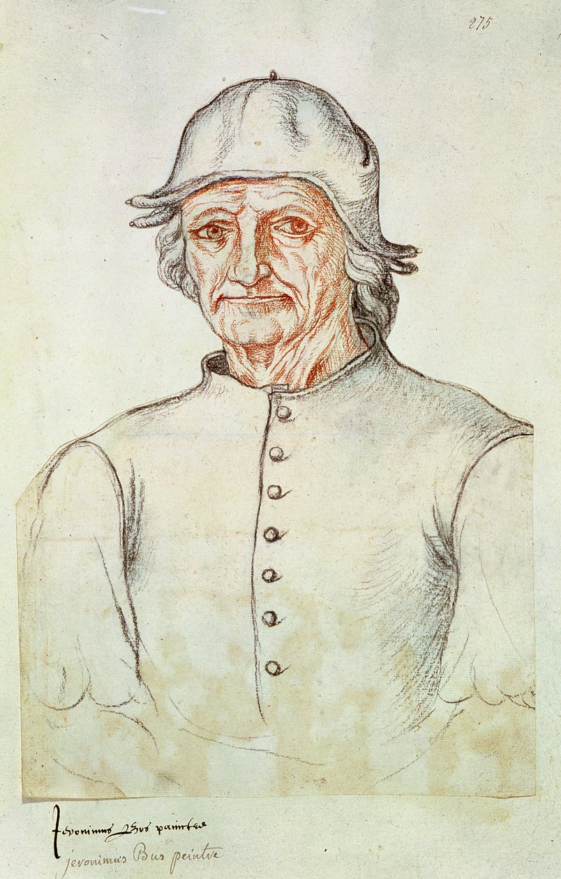 Ms 266 fol.275 Porträtt av Hieronymus Bosch (145-1516) från 