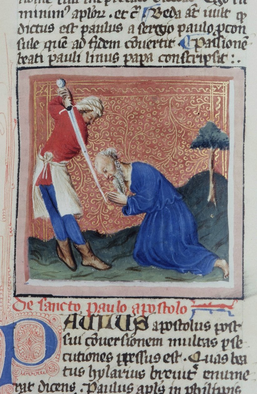 Ms Gen 1111 Page från Legenda Aurea, Brygge, c.1400-10 av Flemish School