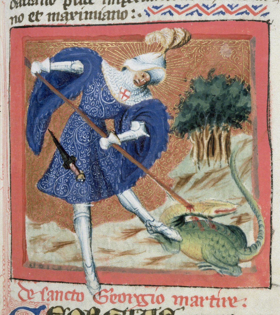 Ms Gen IIII f.81r St George and the Dragon, från The Golden Legend av Jacobus de Voragine (c.1228-98) av Flemish School