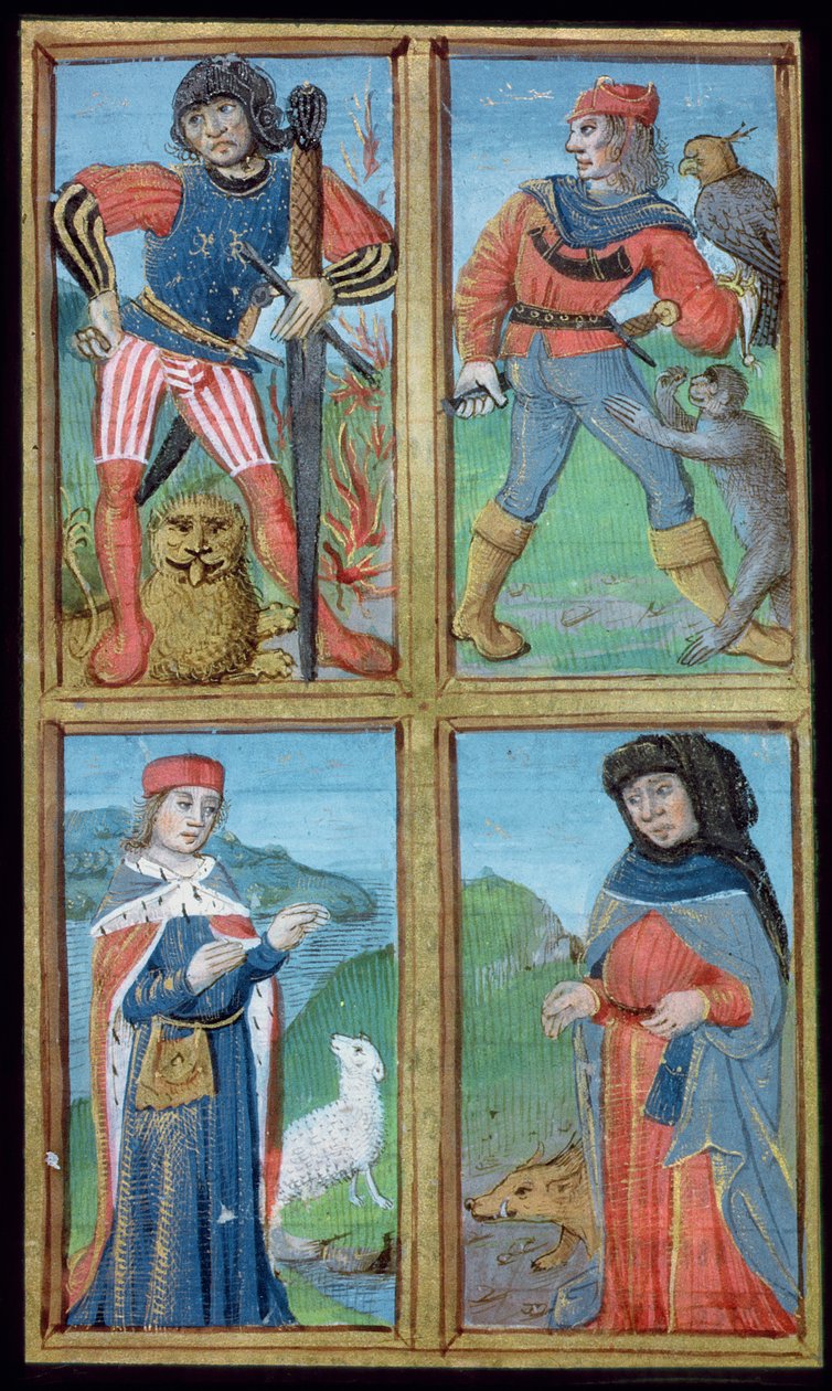 Ms Hunter 9 f.6r Knights and Noblemen, from De Medina Fen I. II, av Avicenna (980-1037) av Flemish School
