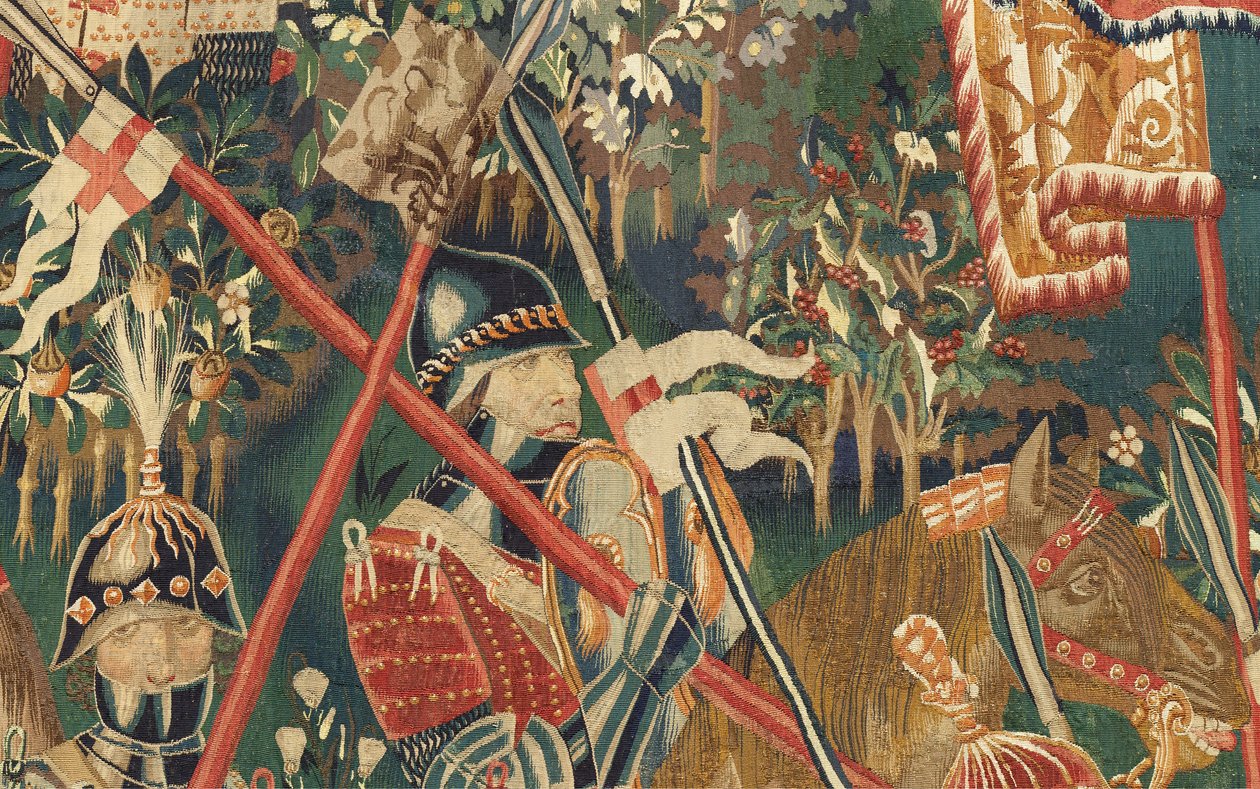 Sockenmuseum för gobelänger (Parish Museum of Pastrana Tapestries). flamländsk gobeläng. Conquest of Tanger (Taking of Tangier, De inname van Tanger). Serie Erövringar av kung Alfonso I av Portugal. Tournai. Ull och siden av Flemish School