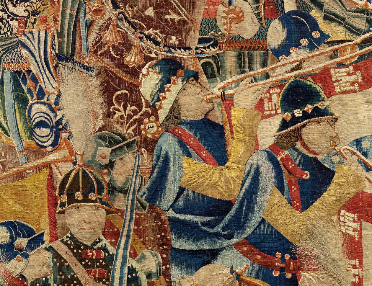 Sockenmuseum för gobelänger (Parish Museum of Pastrana Tapestries). flamländsk gobeläng. Ta av Asilah (Take of Asilah, Assault on Asilah, De inname van Arzila). Serie Erövringar av kung Alfonso I av Portugal. Tournai. av Flemish School