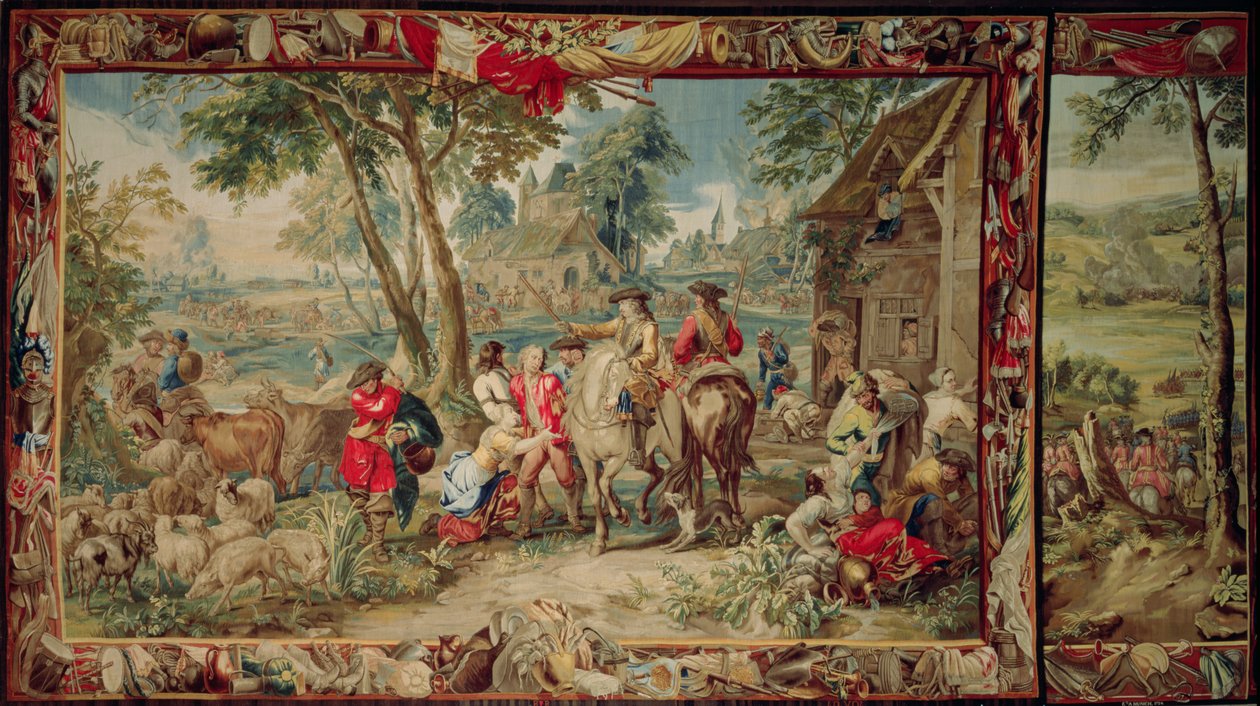 Plundring, från The Military Science-serien, Workshop of Judocus de Vos, c.1715-24 av Flemish School