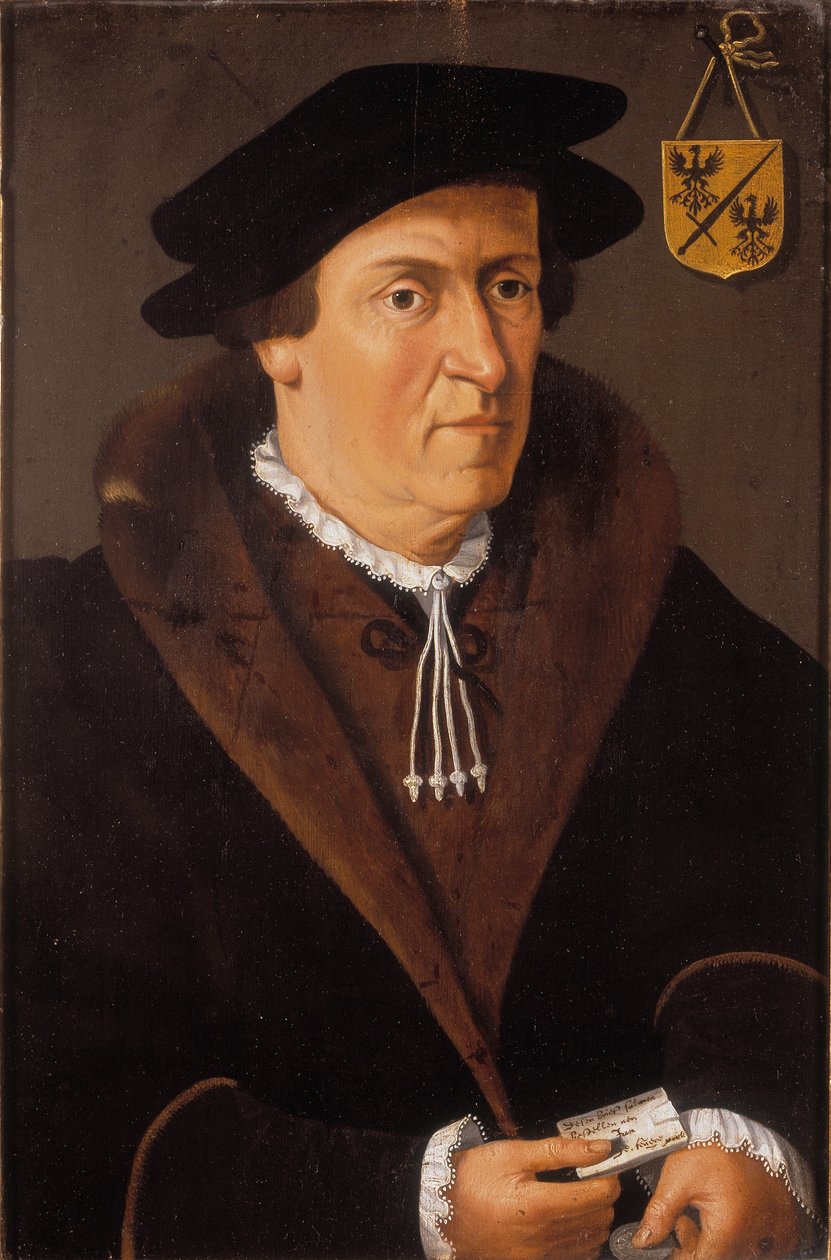Porträtt av Jan de Fevere, ca 1540-59 (olja på panel) av Flemish School
