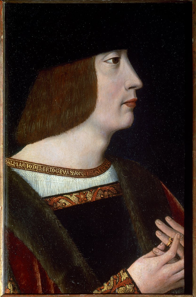 Porträtt av Philibert II av Savojen kallad den vackra, ca 1500 (målning) av Flemish School