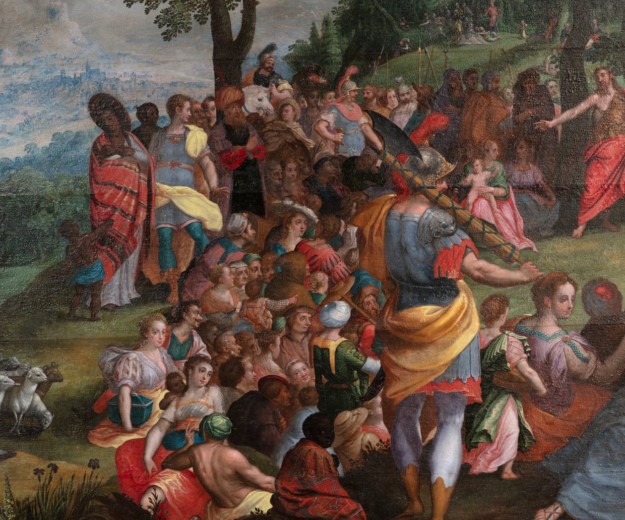 Johannes predikan i öknen av Flemish School