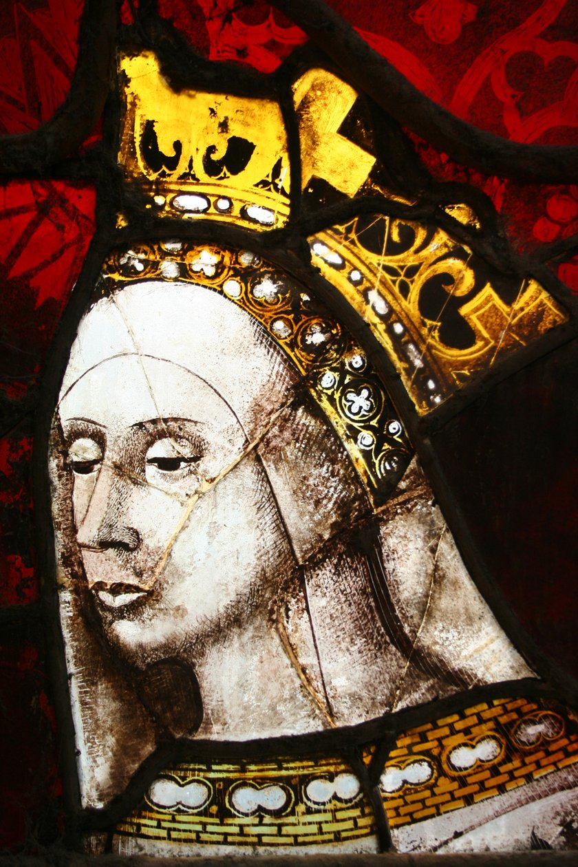 Queen Elizabeth Woodville, ca 1480 (målat glas) av Flemish School