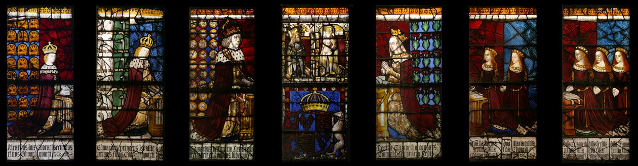 Kungafamiljen av Edward IV in situ, ca 1480 (målat glas) av Flemish School