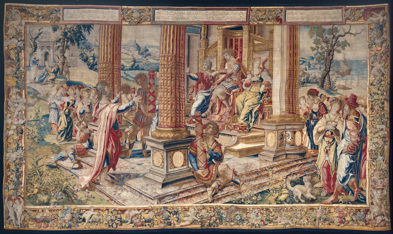 Saint Paul i luma o Pokio Feso, le Tupu o Herota Akeripa ma lona tuafafine o Perenike, c.1520 (vulu ma silika) av Flemish School