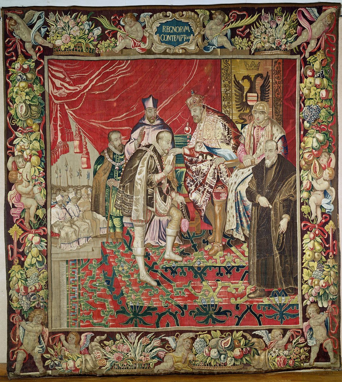 The Abdication of Charles V (1500-58) från The Tapestry of Charles Quint, c.1630-40 av Flemish School