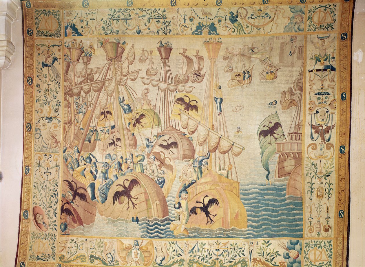 Slaget vid Tunis, eller slaget vid Lepanto av Flemish School