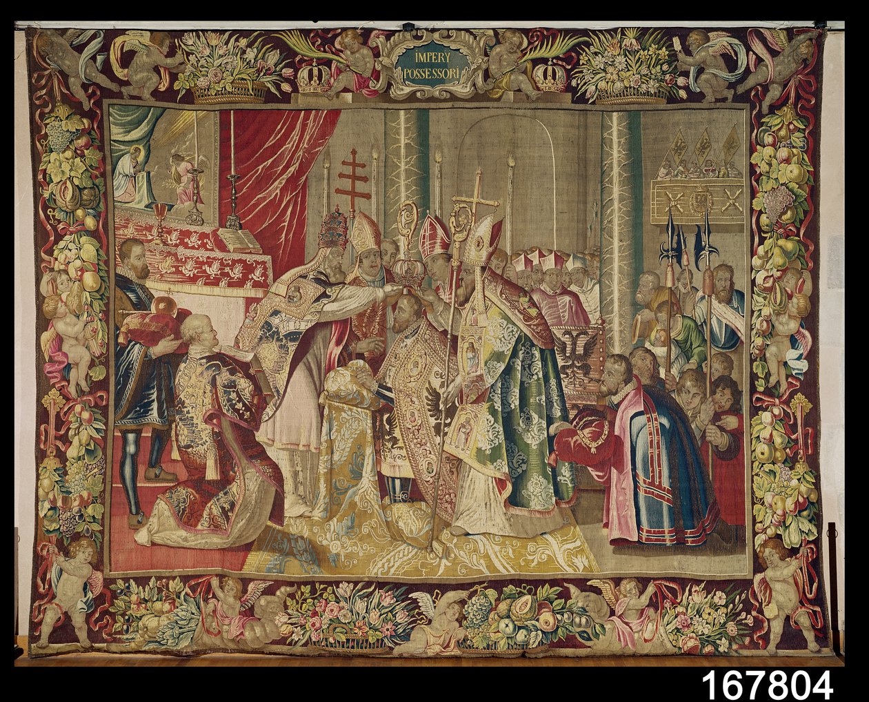The Coronation of Charles V (1500-58) från The Tapestry of Charles Quint, c.1630-40 av Flemish School
