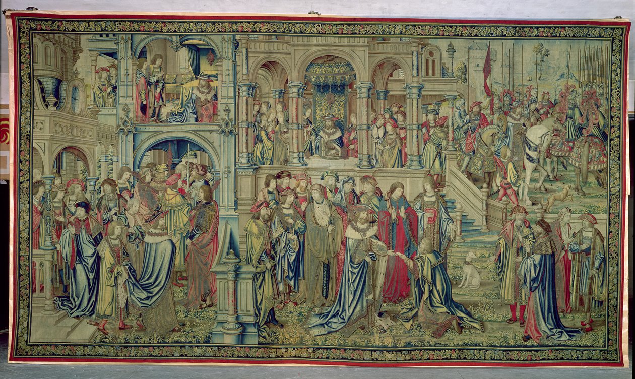 The Death of the Child and the King är utlovad seger, Tapestry of David and Batseba, c.1510-15 av Flemish School