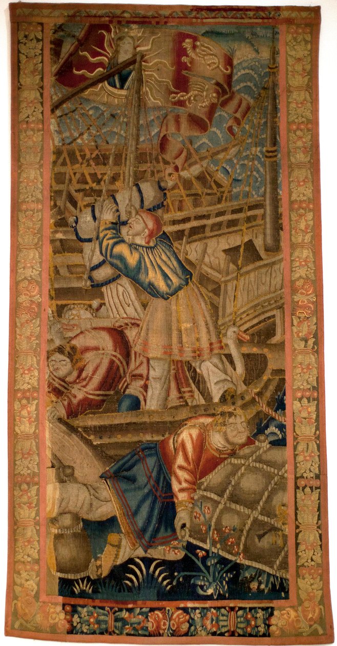 Portugiserna i Indien - flamländsk gobeläng av Tournai från första kvartalet av 1500-talet - Musee de la Marine de Lisbon (Portugal) av Flemish School