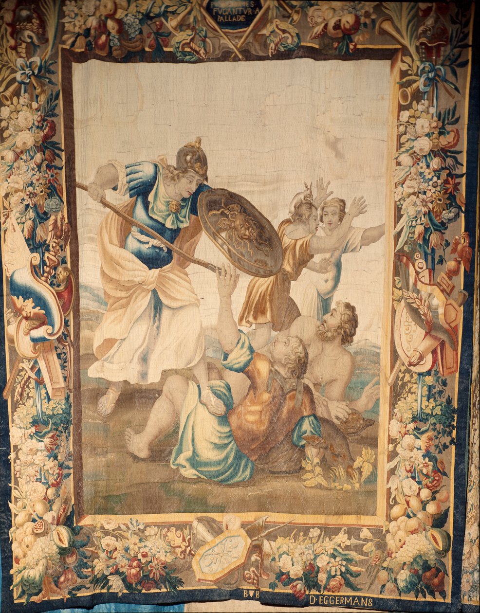 Katedralen (Catedral de Santa María de Sigüenza). Katedralsamlingen. flamländsk gobeläng. Roms historia (?). Signerad: ”BB D EGGERMANS Ian Le Clerc, D Eggermans”. Bryssel. Börja 1600-talet. av Flemish School