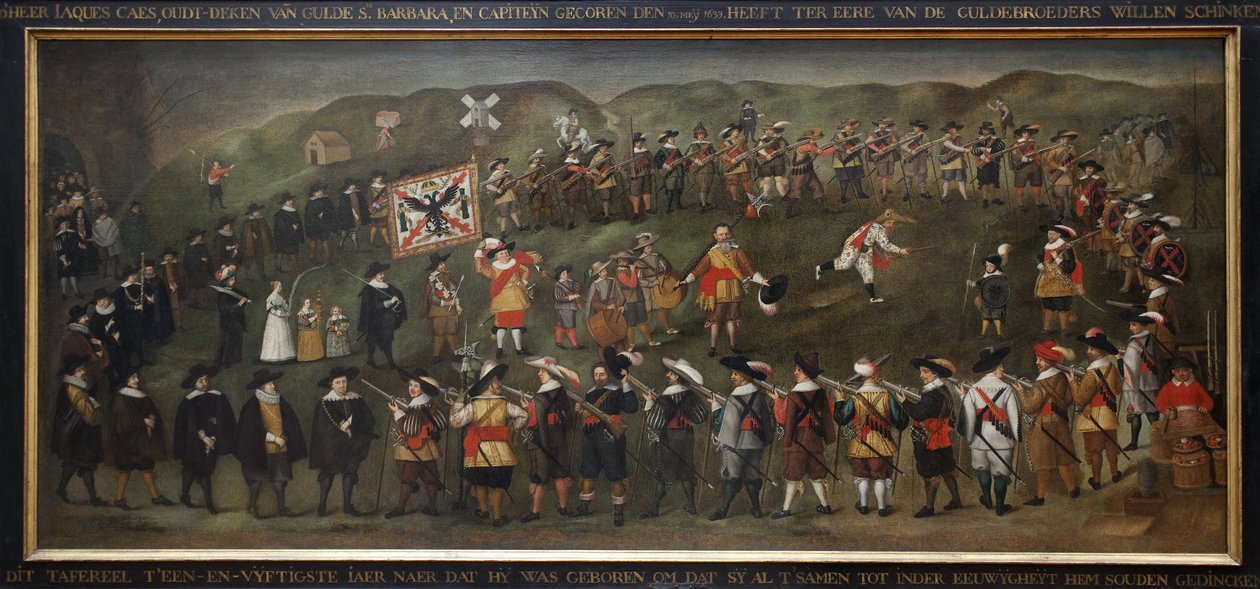 Medlemmarna i sylten av Saint Barbe av Dunkerque 1633. Anonym flamländsk målning, olja på duk av Flemish School