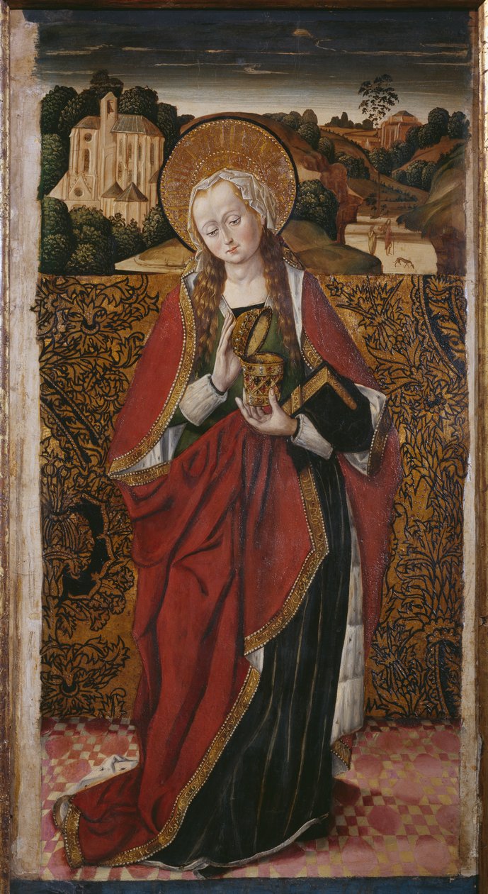 Triptyk, St. Maria Magdalena, högra panelen (se även 345909, 345910) av Flemish School