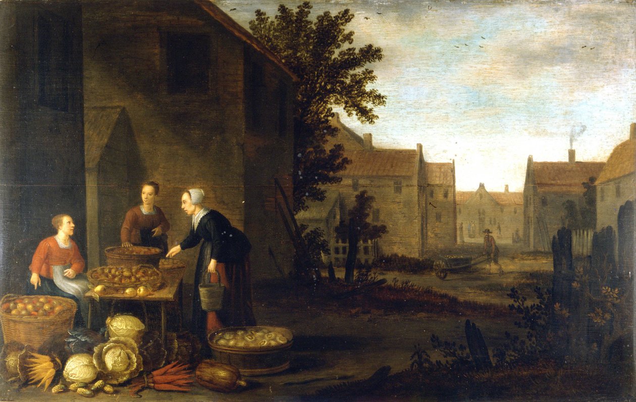Willers Adam Willaerts (1577 - 1664) holländsk målare "" Market Scene"". 1600-talet. Museo del Castello. Milano av Flemish School