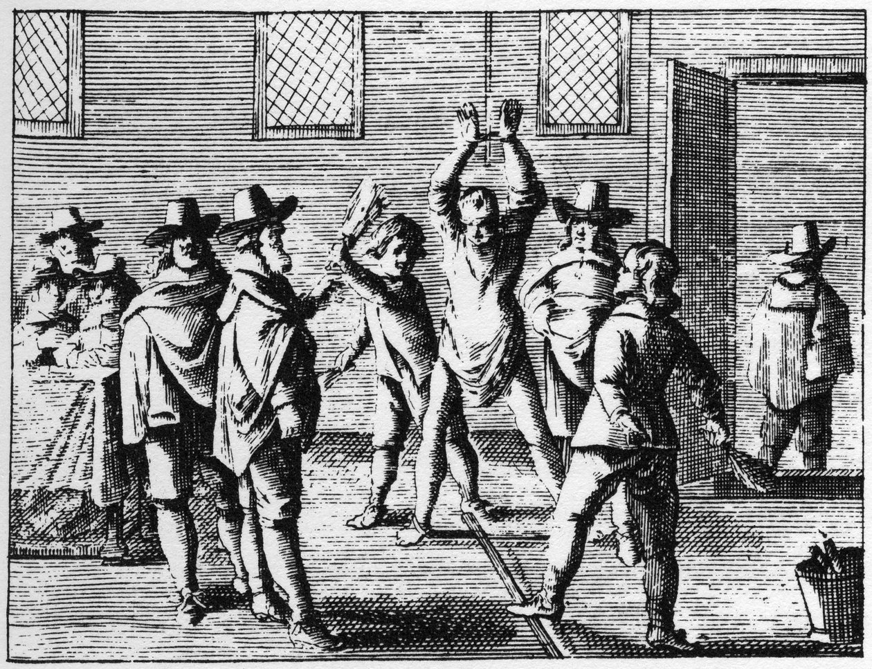 Trollkarlspiskning av barn - Gravyr från 1725 i "" La Sorcellerie demasquee "" (