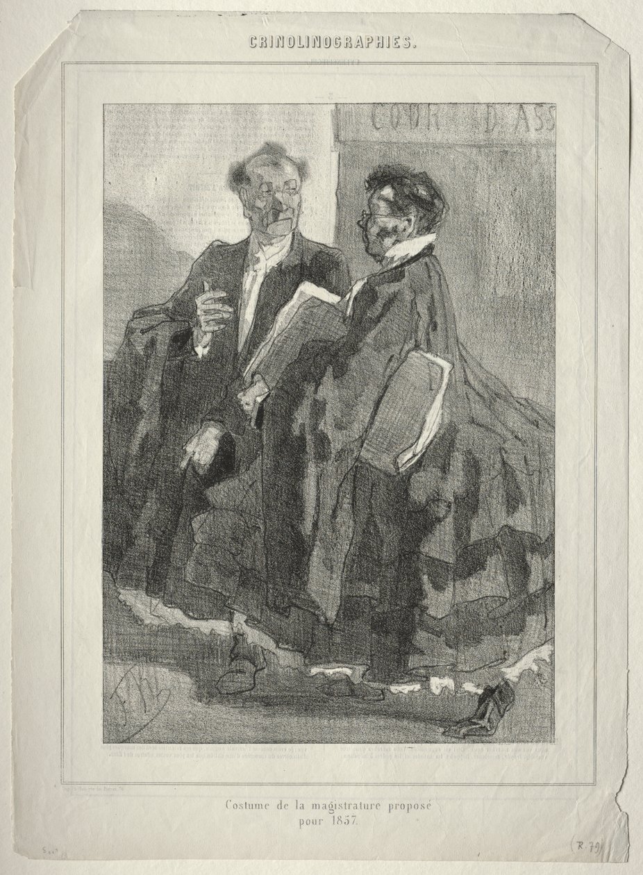Crinolinographies (Magistracy Costume föreslagen för 1857) av Félicien Rops
