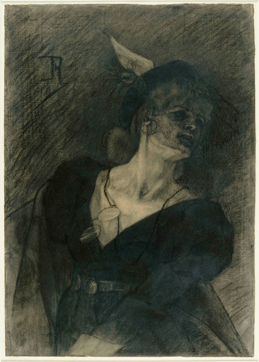 Kvinnan med glasögonen. Dam med en Lorgnette, ca. 1870. av Félicien Rops