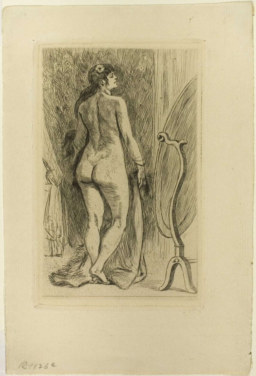 Stående kvinna med en päls av Félicien Rops