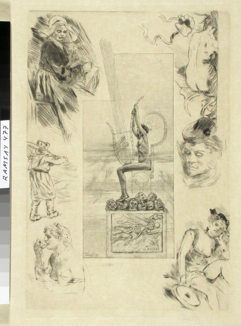 Den store lyrikern. Titelbladet till 1887 års utgåva av Mallarmés verk. av Félicien Rops