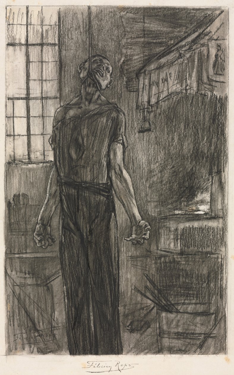 Den hängde mannen i smedjan av Félicien Rops