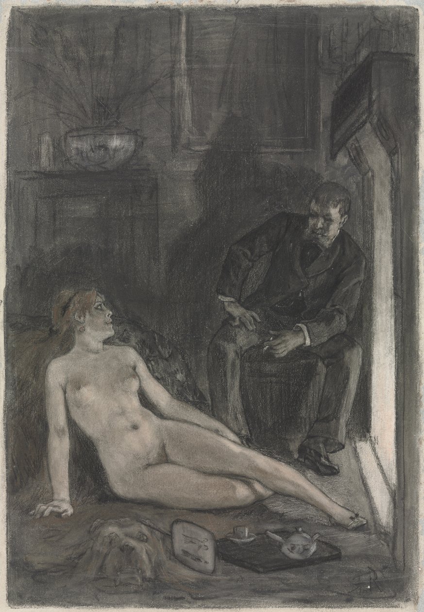 Vinterafton, sista tredje 1800-talet. av Félicien Rops