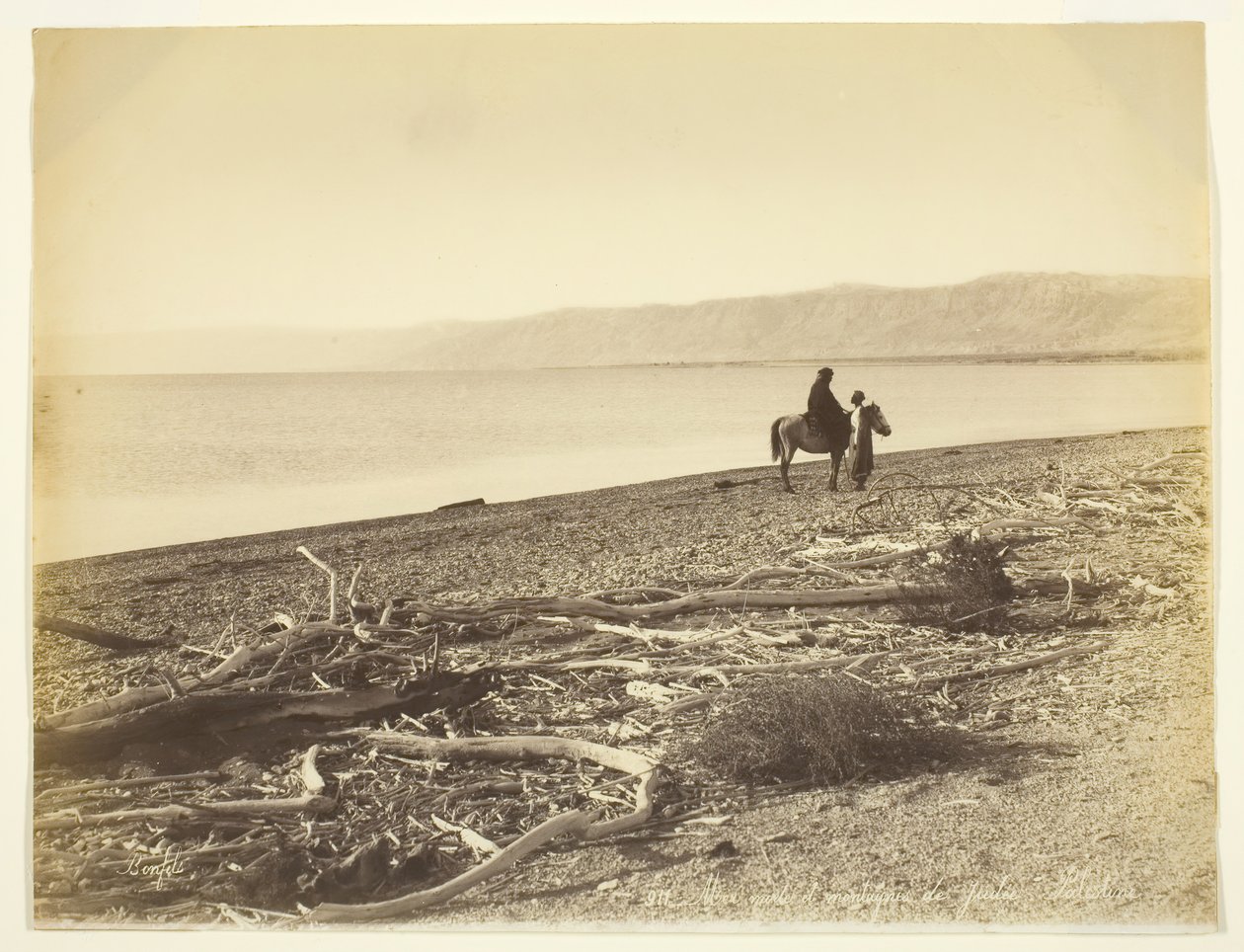 Döda havet och Judeiska bergen. Palestina Döda havet och Judeens berg, Palestina, 1875 av Félix Bonfils