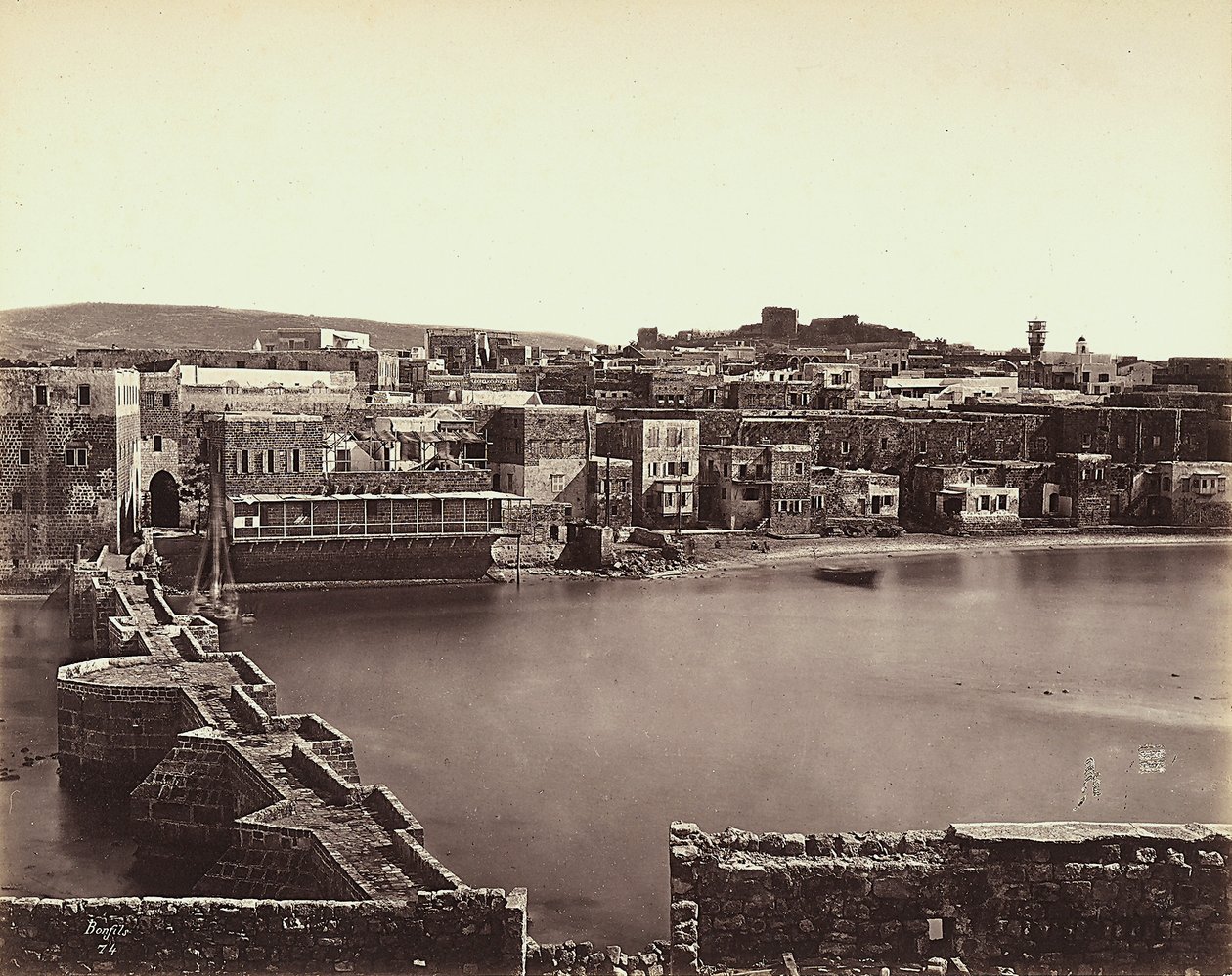 Panoramautsikt över en stad i Israel av Félix Bonfils