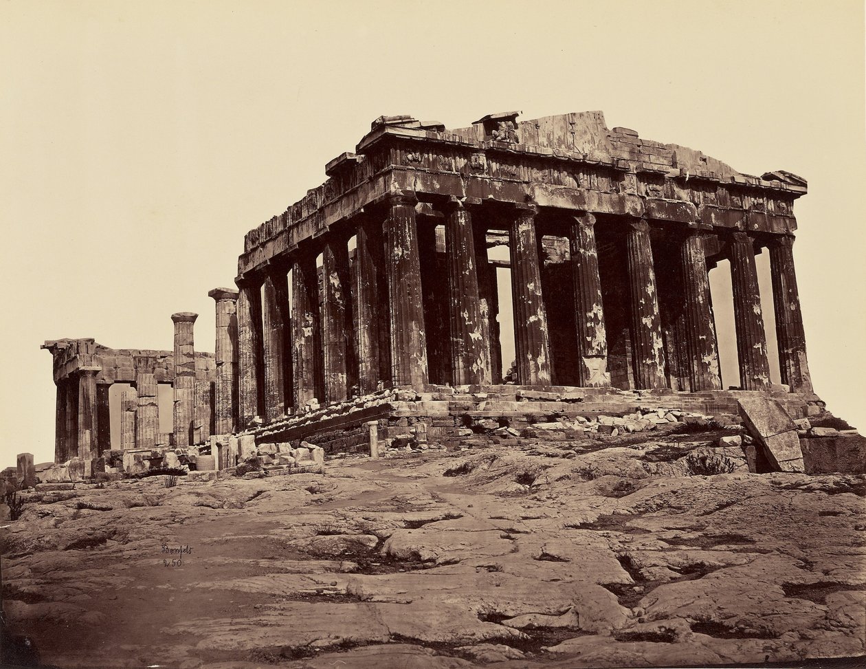 Parthenon, pris des propylees - Athenes. [Från norr - väster] av Félix Bonfils