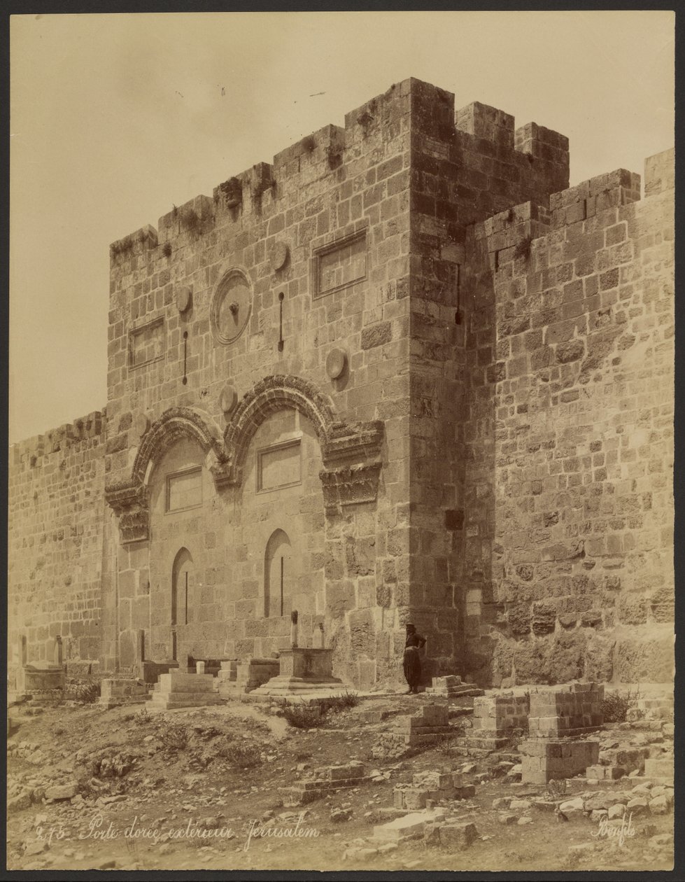Yttre gyllene dörr: Jerusalem av Félix Bonfils